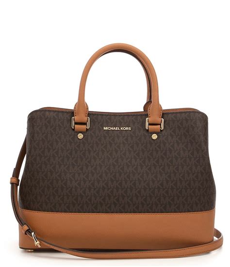 MICHAEL Michael Kors Savannah Large Satchel Brown/Acorn 